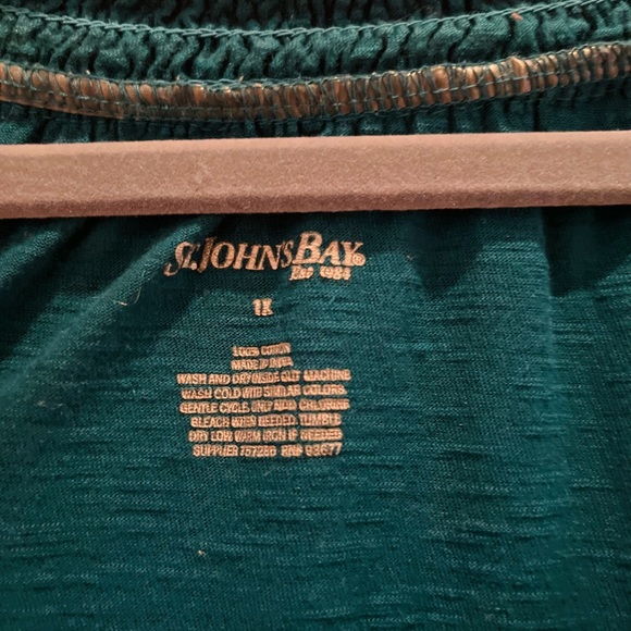 Teal elastic neck top - Picture 2 of 6